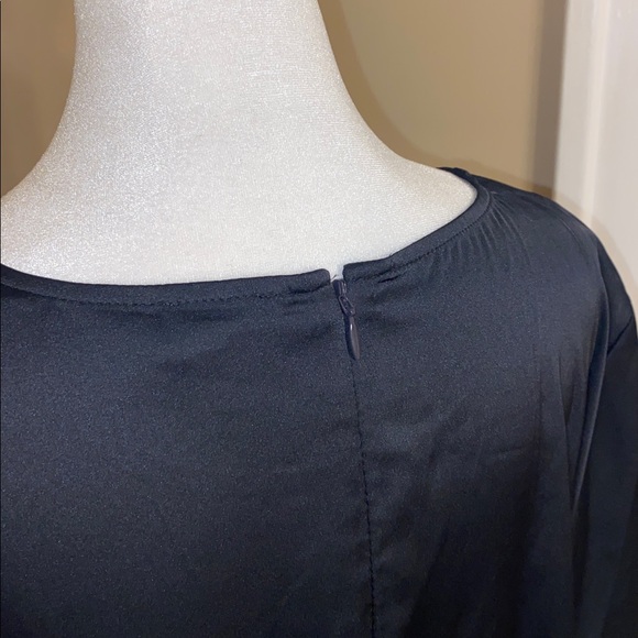 NWT CHICO’S sz.3 (16/18) Silky Black Dressy Top - Picture 4 of 7